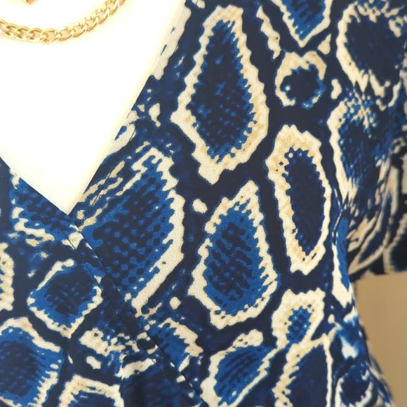 Express Snakeskin Wrap Front Culotte Jumpsuit - Picture 6 of 9